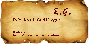 Rákosi Györgyi névjegykártya